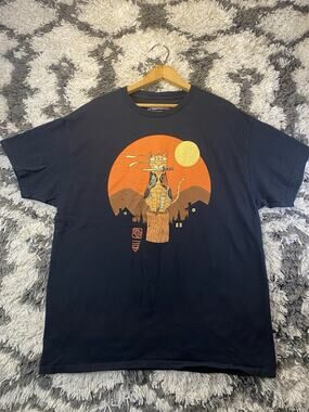 Threadless Vincent Trinidad Men's Black Cat Ninja Graphic Cotton Tee Size XL